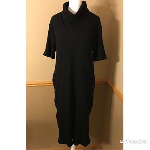 Public School New York Black Ribbed Dress Silk Back Size Small.